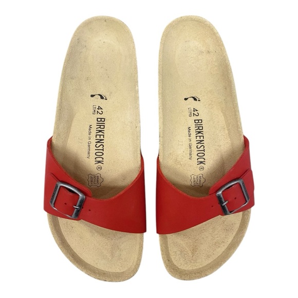 Birkenstock Red Sandals Women Size 11 - Picture 1 of 12